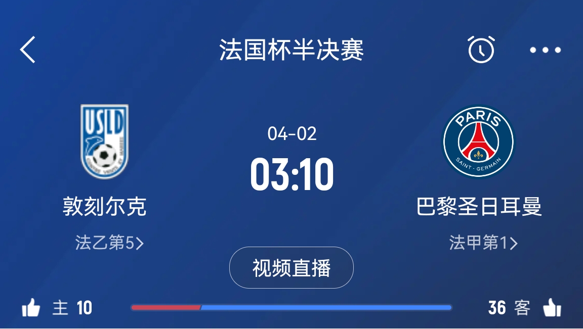繼續(xù)大撤退？法國(guó)杯半決賽敦刻爾克挑戰(zhàn)巴黎，此前連續(xù)逆轉(zhuǎn)法甲隊(duì)